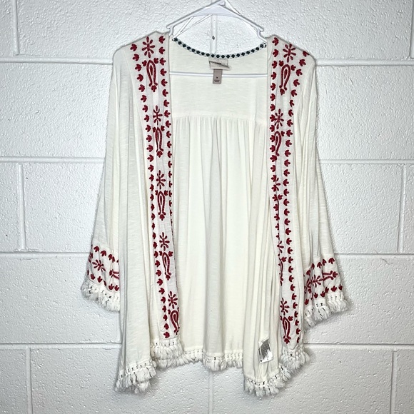 < Knox Rose Boho Embroidered Cardigan Size Medium > - Picture 2 of 4